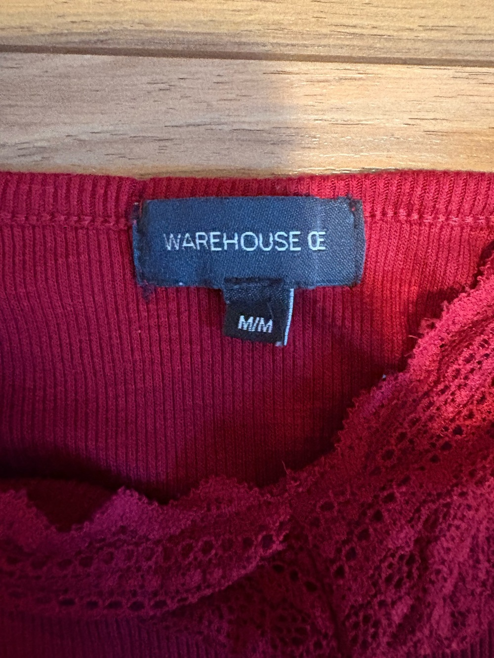 Red Lace-Trim Ribbed Cami Tank Top - Picture 4 of 4